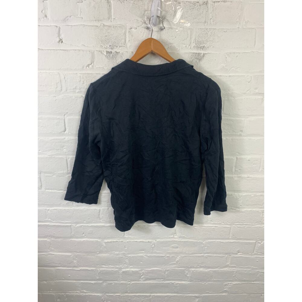 Ralph Lauren Sport Women's Polo Shirt Short Sleeves Solid Black Size Large - Picture 2 of 5